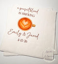 Perfect Blend Coffee Bar Wedding Coffee Bridal Shower Perfect Blend Love is Brewing Personalized Cocktail or Luncheon Napkins, Set of 25