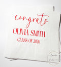 Graduation Party Class of 2026 High School Graduation College Graduation Party Personalized Cocktail, Luncheon or Dinner Napkins Set of 25