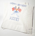 Patriotic Birthday One American Girl Red White Blue Bow Patriotic 4th of July Bday Personalized Cocktail, Lunch or Dinner Napkins, Set of 25