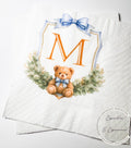 Teddy Bear Baby Shower We can Bearly Wait Shower Teddy Bear Blue Bow Birthday Personalized Cocktail, Luncheon or Dinner Napkins Set of 25