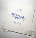 Monogrammed Wedding Napkins Wedding Reception Bridal Shower Personalized Cocktail, Luncheon or Dinner Napkins Set of 25