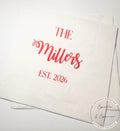 Monogrammed Wedding Napkins Wedding Reception Bridal Shower Personalized Red Wedding Cocktail, Luncheon or Dinner Napkins Set of 25