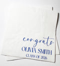 Graduation Party Class of 2026 High School Graduation College Graduation Party Personalized Cocktail, Luncheon or Dinner Napkins Set of 25