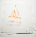 Sailboat Baby Shower Girl Pink Sailboat Nautical Summer Patriotic Shower Personalized Cocktail, Luncheon or Dinner Napkins Set of 25