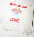Patriotic Birthday One American Girl Red White Blue Bow Patriotic 4th of July Bday Personalized Cocktail, Lunch or Dinner Napkins, Set of 25