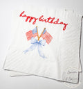 Patriotic Birthday 4th of July Birthday Red White Blue American Flag Birthday Blue Bow Memorial Cocktail, Lunch or Dinner Napkins, Set of 25