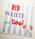 Red White and Two Firecracker Birthday July 4th Birthday Patriotic Red White Blue Cocktail or Luncheon Napkins, Set of 25