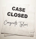 Law Graduation Party Napkins Case Closed Law School Graduation Party Decor Personalized Cocktail, Luncheon or Dinner Napkins Set of 25