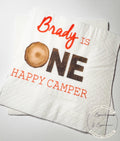 One Happy Camper First Birthday Camping Birthday Party Summer Camp Woodland Personalized Birthday Cocktail or Luncheon Napkins, Set of 25
