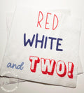 Red White and Two Patriotic Birthday July 4th Birthday Red White Blue 2nd Birthday Party Cocktail or Luncheon Napkins, Set of 25
