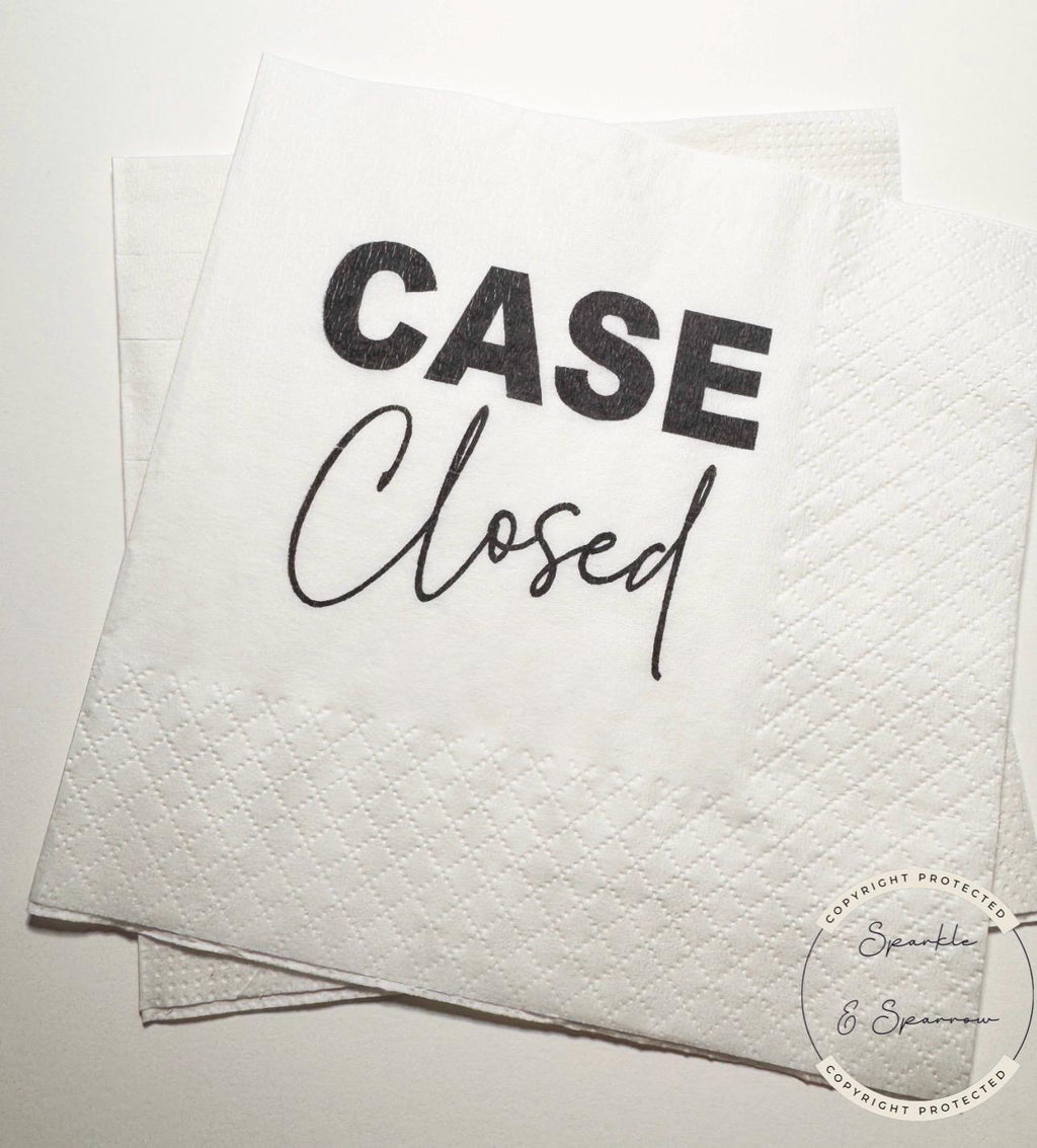 Law Graduation Party Napkins Case Closed Law School Graduation Party Decor Law School Grad Cocktail, Luncheon or Dinner Napkins Set of 25