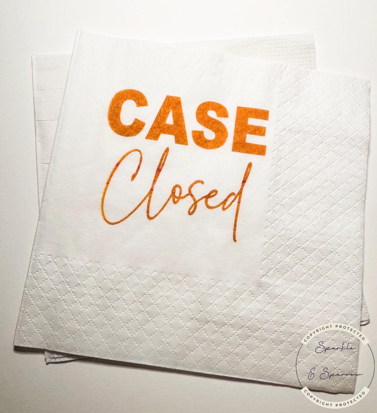 Law Graduation Party Napkins Case Closed Law School Graduation Party Decor Law School Grad Cocktail, Luncheon or Dinner Napkins Set of 25