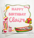 Lake Birthday Summer Birthday Party Pink Green Lake Summer Birthday Party Personalized Cocktail, Luncheon or Dinner Napkins Set of 25