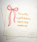 Twas the Night Wedding Rehearsal Dinner Napkins Christmas Rehearsal Dinner December Red Bow Personalized Cocktail Napkins, Set of 25