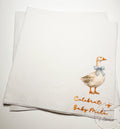 Goose Baby Shower Silly Goose is on the Way Blue Bow Goose Baby Goose Loose Personalized Cocktail, Luncheon or Dinner Napkins Set of 25