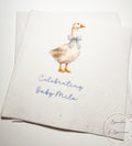 Goose Baby Shower Silly Goose is on the Way Blue Bow Goose Baby Goose Loose Personalized Cocktail, Luncheon or Dinner Napkins Set of 25