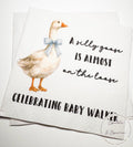 Goose Baby Shower Silly Goose is on the Way Blue Bow Goose Baby Goose Loose Personalized Cocktail, Luncheon or Dinner Napkins Set of 25