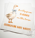 Goose Baby Shower Silly Goose is on the Way Blue Bow Goose Baby Goose Loose Personalized Cocktail, Luncheon or Dinner Napkins Set of 25