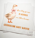 Goose Baby Shower Silly Goose is on the Way Pink Bow Goose Baby Goose Loose Personalized Cocktail, Luncheon or Dinner Napkins Set of 25