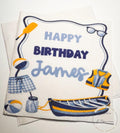Lake Birthday Summer Birthday Party Navy Blue Yellow Lake Summer Birthday Party Personalized Cocktail, Luncheon or Dinner Napkins Set of 25