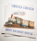 Chugga Chugga Two Two Train 2nd Birthday Train Birthday Party Second Bday Train Personalized Cocktail, Luncheon or Dinner Napkins Set of 25