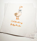 Goose Baby Shower Silly Goose is on the Way Blue Bow Goose Baby Goose Loose Personalized Cocktail, Luncheon or Dinner Napkins Set of 25