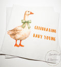 Goose Baby Shower Silly Goose is on the Way Green Bow Goose Baby Goose Loose Personalized Cocktail, Luncheon or Dinner Napkins Set of 25