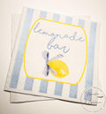 Lemonade Bar Lemon Blue Bow Spring Summer Bridal Baby Shower Amalfi Coast Theme Wedding Cocktail, Luncheon or Dinner Napkins Set of 25