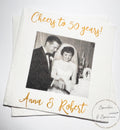 50th Anniversary Cheers to 50 Years Wedding Anniversary Picture Personalized Party Cocktail, Luncheon or Dinner Napkins Set of 25