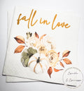 Fall in Love Fall Bridal Shower Fall Wedding Autumn Fall in Love Baby Shower Fall Floral Cocktail, Luncheon or Dinner Napkins Set of 25