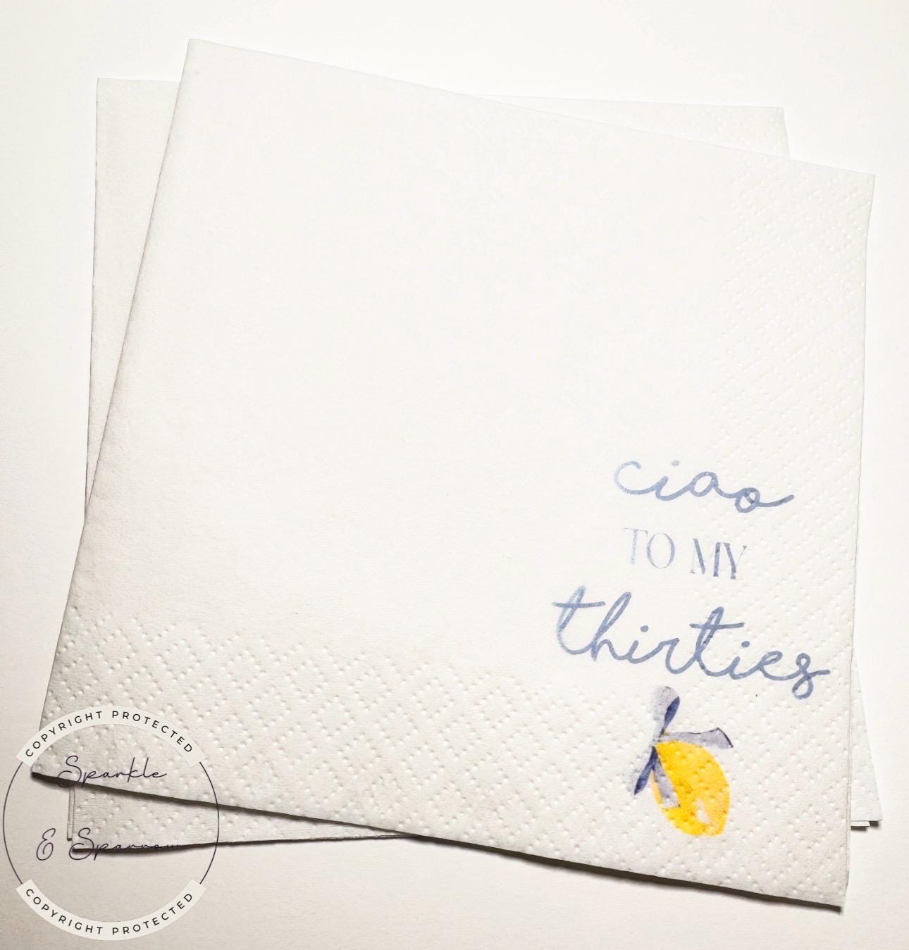 Ciao to my Thirties 40th Birthday Italian Amalfi Coast Birthday 40th Birthday Cocktail Party Cocktail, Luncheon or Dinner Napkins Set of 25