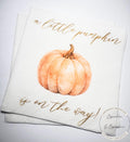 A Little Pumpkin is on the Way Fall Baby Shower Pumpkin Neutral Baby Shower Gold Cocktail, Luncheon or Dinner Napkins Set of 25