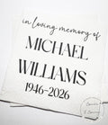 Celebration of Life Napkins Memorial Service Decor Funeral Decor Celebration of Life Black Personalized Cocktail, Lunch Napkins, Set of 25