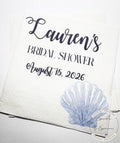 Nautical Bridal Shower Seashells Wedding Bells Navy Blue Bridal Shower Personalized Cocktail, Luncheon or Dinner Napkins Set of 25