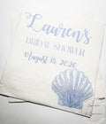 Nautical Bridal Shower Seashells Wedding Bells Navy Blue Bridal Shower Personalized Cocktail, Luncheon or Dinner Napkins Set of 25