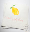 Ciao Baby Lemon Oh Baby Pink Italian Baby Shower Summer Lemon Pink Baby Personalized Cocktail, Luncheon or Dinner Napkins Set of 25