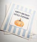 Pumpkin Birthday Pumpkin Blue Bow Pumpkin Happy Birthday Little Pumpkin Fall Birthday Cocktail, Luncheon or Dinner Napkins Set of 25