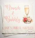 Brunch & Bubbly Bridal Shower Champagne Mimosa Bar Bridal Brunch Mimosa Bridal Personalized Cocktail, Luncheon or Dinner Napkins Set of 25