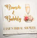 Brunch & Bubbly Bridal Shower Champagne Mimosa Bar Bridal Brunch Mimosa Bridal Personalized Cocktail, Luncheon or Dinner Napkins Set of 25