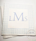 Blue Monogram Boy Gingham Baby Shower Birthday Blue Preppy Bridal Shower Personalized Cocktail, Luncheon or Dinner Napkins Set of 25
