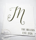 Monogrammed Wedding Napkins Fall Wedding Table Decor Wedding Fall Bridal Shower Personalized Cocktail, Luncheon or Dinner Napkins Set of 25