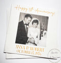 50th Anniversary Cheers to 50 Years Wedding Anniversary Picture Personalized Party Cocktail, Luncheon or Dinner Napkins Set of 25