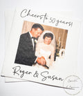 50th Anniversary Cheers to 50 Years Wedding Anniversary Picture Personalized Party Cocktail, Luncheon or Dinner Napkins Set of 25