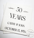 50th Anniversary Cheers to 50 Years Wedding 40th 60th Anniversary Party Personalized Party Cocktail, Luncheon or Dinner Napkins Set of 25