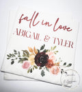 Fall in Love Fall Bridal Shower Fall Wedding Autumn Floral Fall Floral Wedding Personalized Cocktail, Luncheon or Dinner Napkins Set of 25