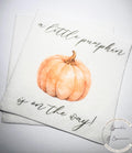 A Little Pumpkin is on the Way Fall Baby Shower Pumpkin Neutral Baby Shower Sage Green Cocktail, Luncheon or Dinner Napkins Set of 25