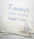 Nautical Bridal Shower Seashells Wedding Bells Sailboat Navy Blue Bridal Shower Personalized Cocktail, Luncheon or Dinner Napkins Set of 25
