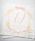 Pink Bow Baby Shower Monogrammed Preppy Pink Bow Baby Shower Fall Baby Shower Personalized Cocktail, Luncheon or Dinner Napkins Set of 25