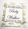 Green Toile Baby Shower Green Fall Neutral Baby Shower Fall Sage Green Personalized Cocktail, Luncheon or Dinner Napkins Set of 25