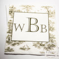 Green Toile Baby Shower Green Fall Neutral Baby Shower Fall Sage Green Personalized Cocktail, Luncheon or Dinner Napkins Set of 25